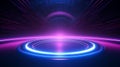 3d render abstract background cosmic landscape round. generative ai