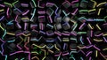 3d render. Abstract background with cubes lined up in rows on a plane, neon lighting of cubes.