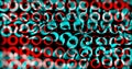 Render with abstract background with glitch blue red circles
