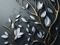 Abstract background with gold and black branches.