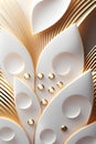 3d render, abstract background with golden and silver elements, computer generated images