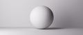3d render. Abstract background, simple blank ball inside the white room. Modern minimalist wallpaper. Light and shadow Royalty Free Stock Photo