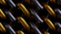 3d render, abstract background with snake texture, gold and black interlaced