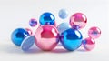 3d render of abstract background with spheres in blue and pink colors Royalty Free Stock Photo