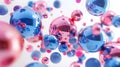 3d render of abstract background with spheres in blue and pink colors Royalty Free Stock Photo