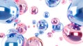 3d render of abstract background with spheres in blue and pink colors Royalty Free Stock Photo