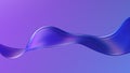 Transparent glossy glass ribbon. Curved wave in motion.