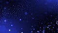 3d render of abstract blue composition with depth of field and glowing particles in dark with bokeh effects. Science