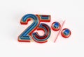 3D Render Abstract Broken 25% percentage Sale OFF Discount Banner 3D Illustration Design Royalty Free Stock Photo