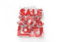 3D Render Abstract Broken 30% Sale OFF Discount Banner 3D Illustration Design Royalty Free Stock Photo