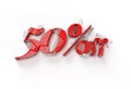 3D Render Abstract Broken 50% Sale OFF Discount Banner 3D Illustration Design Royalty Free Stock Photo