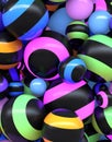 3d render of Abstract colorful spheres background