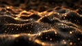 3d render of abstract digital wave with glowing particles. Futuristic wave with depth of field and bokeh effect.