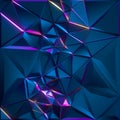 3d render, abstract faceted crystal background, blue texture, triangles, geometrical crystallized wallpaper