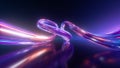 3d render. Abstract fantastic neon background. Colorful speedway lines. Glowing energy stream, power jet, curvy ribbon