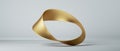 3d render, abstract fashion background with twisted mobius ribbon, paper stripe macro, golden foil