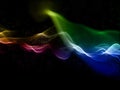 3D abstract futuristic background with colourful flowing particle waves