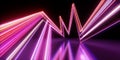 3d render, abstract geometric neon background. Internet technology of future network. Digital data transfer concept. Dynamic Royalty Free Stock Photo
