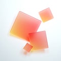 3d render, abstract geometric shapes, red glass square pieces or tiles isolated on white background. Royalty Free Stock Photo