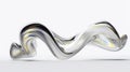 3d render, abstract glass wavy shape isolated on white background. Modern minimal wallpaper Royalty Free Stock Photo