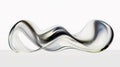 3d render, abstract glass wavy shape isolated on white background. Modern minimal wallpaper Royalty Free Stock Photo