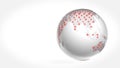 Air pollution. 3d render of abstract globe rotating with multiple red dots symbolyzing the gas emission to the air. Royalty Free Stock Photo