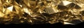 3d render, abstract gold crystal background, faceted texture, macro panorama, wide panoramic polygonal wallpaper, Generative AI Royalty Free Stock Photo