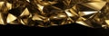 3d render, abstract gold crystal background, faceted texture, macro panorama, wide panoramic polygonal wallpaper, Generative AI Royalty Free Stock Photo