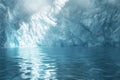 3D Render of Abstract Ice Wall with Water Reflection Royalty Free Stock Photo