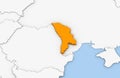 3d render of abstract map of Moldova Royalty Free Stock Photo