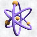 3d render of abstract model of atom. Atom 3d rendering. Protons neutrons and electrons. 3d render illustration