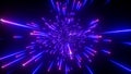 3d render, abstract neon background, blue fireworks sparkling, shooting stars in outer space, fantastic universe, big bang,