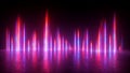 3d render, abstract neon background with red pink laser rays glowing in the dark. Vertical lines. Royalty Free Stock Photo