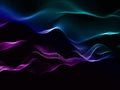 3D abstract network technology background with flowing particles