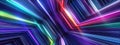 3d render, abstract panoramic background with colorful spectrum. Bright colorful neon rays and glowing lines