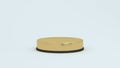 3d render abstract platforms with golden part. Realistic mock up for promotion, banners background, product show.