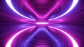 3d render, abstract scientific background with fluorescent horizontal lines glowing in ultraviolet light. Fantastic wallpaper