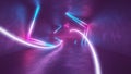 4k 3d render, looped animation tunnel, abstract seamless background, fluorescent ultraviolet light, glowing neon lines