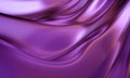 3d render, abstract silky texture, purple wavy background. Fashion smooth silk textile, drapery, cloth. Liquid surface, metallic