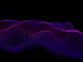 3D abstract soundwaves background with flowing lines