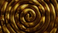 3d render, abstract spiral background with snake, golden scales texture. Royalty Free Stock Photo