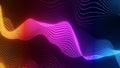 3d render,abstract wave technology background with colorful light . colorful fantastic background with curvy shape glowing