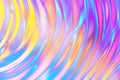 3d render, abstract wavy liquid background, ultraviolet holographic foil, petrol surface, pink blue yellow iridescent texture Royalty Free Stock Photo