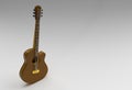 3D Render Acoustic Guitar on White Background 3d illustration Design