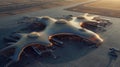 aerial view of futuristic airport