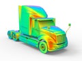 3D render - aerodynamic of a semi truck