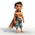 3d Render Of Aiden In Traditional Indian Attire For Disney Park