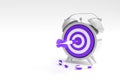 3D Render Alarm Clock Target with arrow Time Management, Planning, Business Targeting and Smart solutions Design