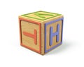 3d render alphabet blocks childrens cube on white background