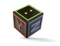 3d render alphabet blocks childrens cube on white background